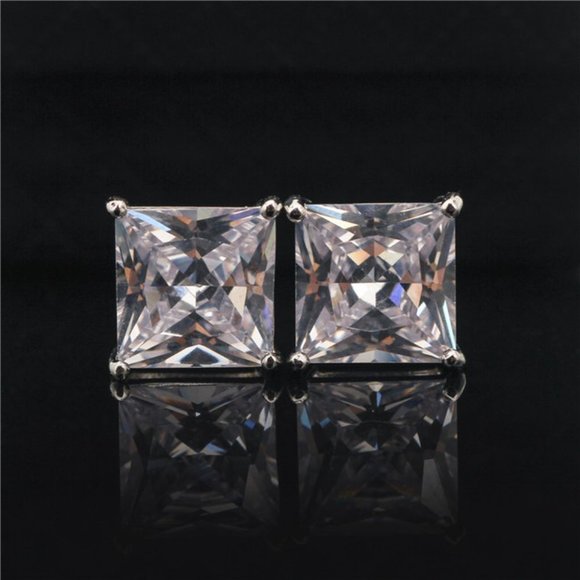 "4MM S925 Sterling Silver CZ Stud Earrings for Women/Girl, US19251024 - Picture 5 of 11